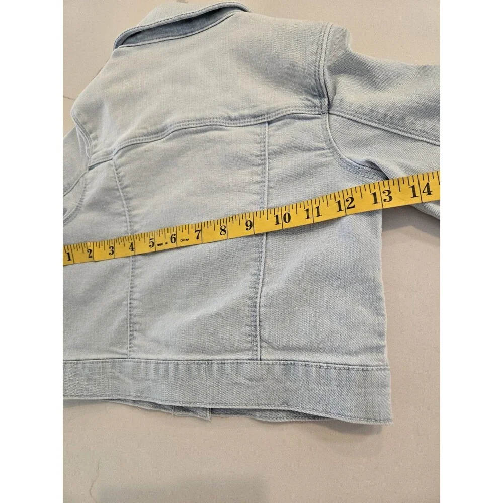 ​Jumping Beans Size 5 Denim Trucker Jacket Kids Girls Light Wash Mermaid Patch
